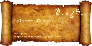 Meltzer Örsi névjegykártya